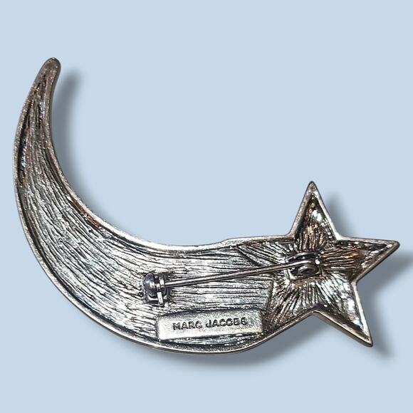 Marc Jacobs Rare Brooch Pin Rhinestone Rainbow Shooting Star - Picture 10 of 10